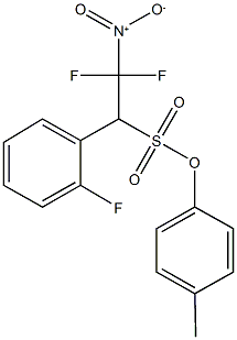 4-methylphenyl 2,2-difluoro-1-(2-fluorophenyl)-2-nitroethanesulfonate Struktur