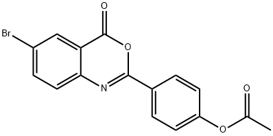 4-(6-bromo-4-oxo-4H-3,1-benzoxazin-2-yl)phenyl acetate Struktur