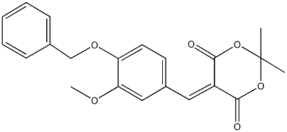 5-[4-(benzyloxy)-3-methoxybenzylidene]-2,2-dimethyl-1,3-dioxane-4,6-dione Struktur