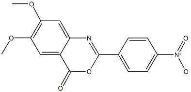 2-{4-nitrophenyl}-6,7-dimethoxy-4H-3,1-benzoxazin-4-one Struktur