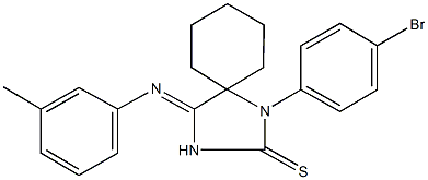 1-(4-bromophenyl)-4-[(3-methylphenyl)imino]-1,3-diazaspiro[4.5]decane-2-thione Struktur