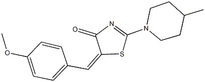 5-(4-methoxybenzylidene)-2-(4-methyl-1-piperidinyl)-1,3-thiazol-4(5H)-one Struktur