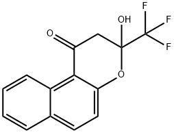 3-hydroxy-3-(trifluoromethyl)-2,3-dihydro-1H-benzo[f]chromen-1-one Struktur