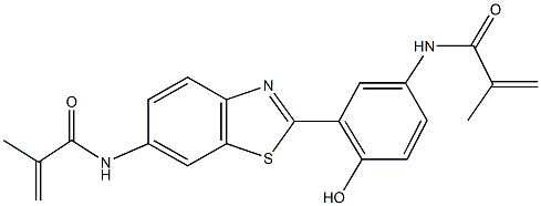 N-{4-hydroxy-3-[6-(methacryloylamino)-1,3-benzothiazol-2-yl]phenyl}-2-methylacrylamide Struktur