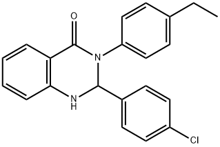 2-(4-chlorophenyl)-3-(4-ethylphenyl)-2,3-dihydro-4(1H)-quinazolinone Struktur