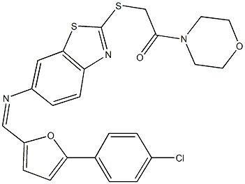 N-{[5-(4-chlorophenyl)-2-furyl]methylene}-N-(2-{[2-(4-morpholinyl)-2-oxoethyl]sulfanyl}-1,3-benzothiazol-6-yl)amine Struktur