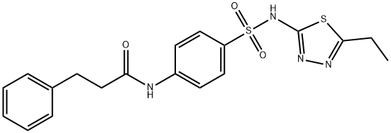 N-(4-{[(5-ethyl-1,3,4-thiadiazol-2-yl)amino]sulfonyl}phenyl)-3-phenylpropanamide Struktur