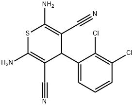 2,6-diamino-4-(2,3-dichlorophenyl)-4H-thiopyran-3,5-dicarbonitrile Struktur