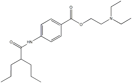 2-(diethylamino)ethyl 4-[(2-propylpentanoyl)amino]benzoate Struktur