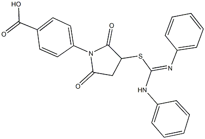 4-(3-{[anilino(phenylimino)methyl]sulfanyl}-2,5-dioxo-1-pyrrolidinyl)benzoic acid Struktur