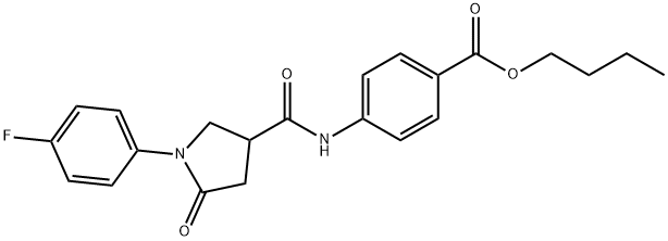 butyl 4-({[1-(4-fluorophenyl)-5-oxo-3-pyrrolidinyl]carbonyl}amino)benzoate Struktur