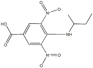 4-(sec-butylamino)-3,5-bisnitrobenzoic acid Struktur