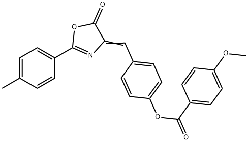 4-[(2-(4-methylphenyl)-5-oxo-1,3-oxazol-4(5H)-ylidene)methyl]phenyl 4-methoxybenzoate Struktur