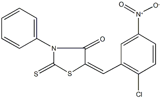 5-{2-chloro-5-nitrobenzylidene}-3-phenyl-2-thioxo-1,3-thiazolidin-4-one Struktur