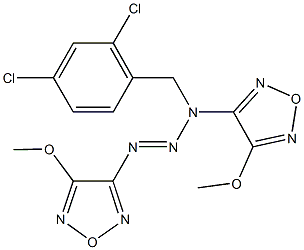 3-[1-(2,4-dichlorobenzyl)-3-(4-methoxy-1,2,5-oxadiazol-3-yl)-2-triazenyl]-4-methoxy-1,2,5-oxadiazole Struktur