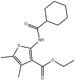 ethyl 2-[(cyclohexylcarbonyl)amino]-4,5-dimethyl-3-thiophenecarboxylate Struktur