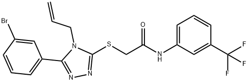 2-{[4-allyl-5-(3-bromophenyl)-4H-1,2,4-triazol-3-yl]sulfanyl}-N-[3-(trifluoromethyl)phenyl]acetamide Struktur