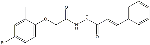 2-(4-bromo-2-methylphenoxy)-N'-cinnamoylacetohydrazide Struktur