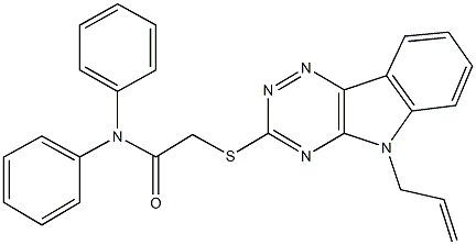 2-[(5-allyl-5H-[1,2,4]triazino[5,6-b]indol-3-yl)sulfanyl]-N,N-diphenylacetamide Struktur