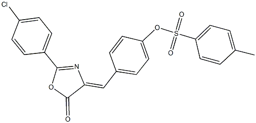 4-[(2-(4-chlorophenyl)-5-oxo-1,3-oxazol-4(5H)-ylidene)methyl]phenyl 4-methylbenzenesulfonate Struktur