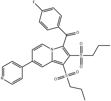 [1,2-bis(propylsulfonyl)-7-(4-pyridinyl)-3-indolizinyl](4-fluorophenyl)methanone Struktur