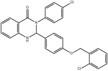 2-{4-[(2-chlorobenzyl)oxy]phenyl}-3-(4-chlorophenyl)-2,3-dihydro-4(1H)-quinazolinone Struktur