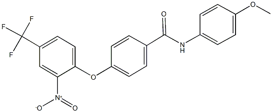 4-[2-nitro-4-(trifluoromethyl)phenoxy]-N-(4-methoxyphenyl)benzamide Struktur