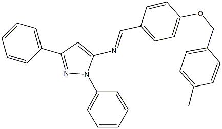 N-(1,3-diphenyl-1H-pyrazol-5-yl)-N-{4-[(4-methylbenzyl)oxy]benzylidene}amine Struktur