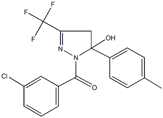 1-(3-chlorobenzoyl)-5-(4-methylphenyl)-3-(trifluoromethyl)-4,5-dihydro-1H-pyrazol-5-ol Struktur