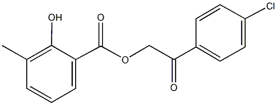 2-(4-chlorophenyl)-2-oxoethyl 2-hydroxy-3-methylbenzoate Struktur