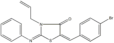 3-allyl-5-(4-bromobenzylidene)-2-(phenylimino)-1,3-thiazolidin-4-one Struktur