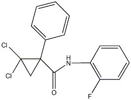 2,2-dichloro-N-(2-fluorophenyl)-1-phenylcyclopropanecarboxamide Struktur