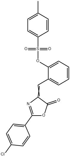 2-[(2-(4-chlorophenyl)-5-oxo-1,3-oxazol-4(5H)-ylidene)methyl]phenyl 4-methylbenzenesulfonate Struktur