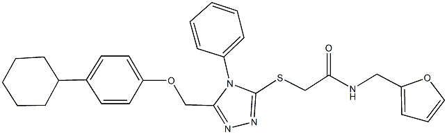 2-({5-[(4-cyclohexylphenoxy)methyl]-4-phenyl-4H-1,2,4-triazol-3-yl}sulfanyl)-N-(2-furylmethyl)acetamide Struktur