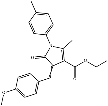 ethyl 4-(4-methoxybenzylidene)-2-methyl-1-(4-methylphenyl)-5-oxo-4,5-dihydro-1H-pyrrole-3-carboxylate Struktur