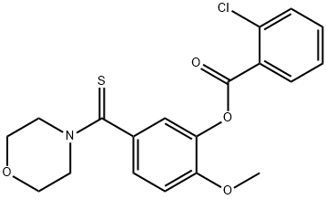 2-methoxy-5-(4-morpholinylcarbothioyl)phenyl 2-chlorobenzoate Struktur