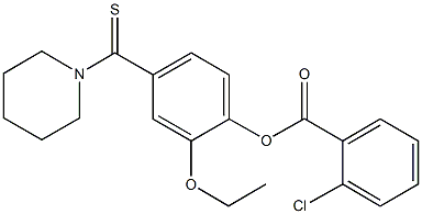 2-ethoxy-4-(1-piperidinylcarbothioyl)phenyl 2-chlorobenzoate Struktur