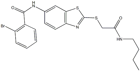 2-bromo-N-(2-{[2-(butylamino)-2-oxoethyl]sulfanyl}-1,3-benzothiazol-6-yl)benzamide Struktur