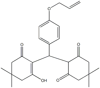 2-[[4-(allyloxy)phenyl](2-hydroxy-4,4-dimethyl-6-oxo-1-cyclohexen-1-yl)methyl]-5,5-dimethyl-1,3-cyclohexanedione Struktur