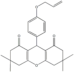 9-[4-(allyloxy)phenyl]-3,3,6,6-tetramethyl-3,4,5,6,7,9-hexahydro-1H-xanthene-1,8(2H)-dione Struktur