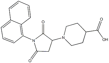 1-[1-(1-naphthyl)-2,5-dioxo-3-pyrrolidinyl]-4-piperidinecarboxylic acid Struktur