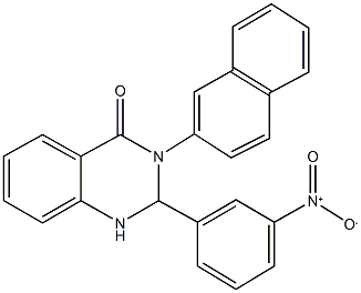 2-{3-nitrophenyl}-3-(2-naphthyl)-2,3-dihydro-4(1H)-quinazolinone Struktur