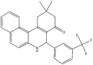 2,2-dimethyl-5-[3-(trifluoromethyl)phenyl]-2,3,5,6-tetrahydrobenzo[a]phenanthridin-4(1H)-one Struktur