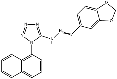 1,3-benzodioxole-5-carbaldehyde [1-(1-naphthyl)-1H-tetraazol-5-yl]hydrazone Struktur