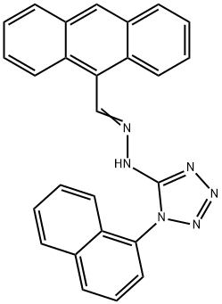 9-anthracenecarbaldehyde [1-(1-naphthyl)-1H-tetraazol-5-yl]hydrazone Struktur