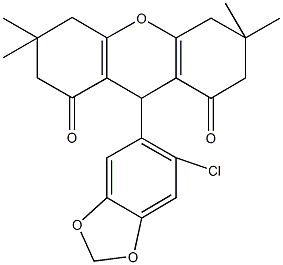 9-(6-chloro-1,3-benzodioxol-5-yl)-3,3,6,6-tetramethyl-3,4,5,6,7,9-hexahydro-1H-xanthene-1,8(2H)-dione Struktur