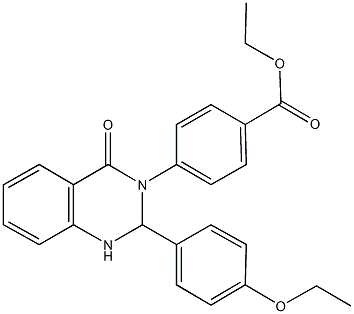 ethyl 4-(2-(4-ethoxyphenyl)-4-oxo-1,4-dihydro-3(2H)-quinazolinyl)benzoate Struktur