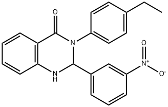 3-(4-ethylphenyl)-2-{3-nitrophenyl}-2,3-dihydro-4(1H)-quinazolinone Struktur