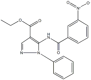 ethyl 5-({3-nitrobenzoyl}amino)-1-phenyl-1H-pyrazole-4-carboxylate Struktur