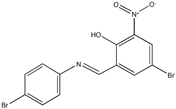 4-bromo-2-{[(4-bromophenyl)imino]methyl}-6-nitrophenol Struktur